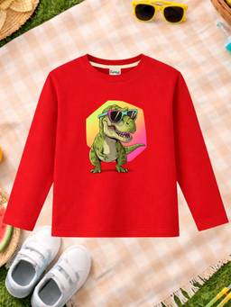 The Natkhat Tales - Red Unisex Kids Printed Organic Cotton T-Shirt