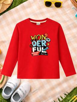 The Natkhat Tales - Red Unisex Kids Printed Organic Cotton T-Shirt