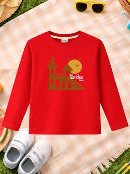 The Natkhat Tales - Red Unisex Kids Printed Organic Cotton T-Shirt