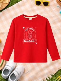 The Natkhat Tales - Red Unisex Kids Printed Organic Cotton T-Shirt