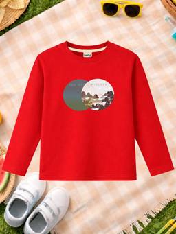 The Natkhat Tales - Red Unisex Kids Printed Organic Cotton T-Shirt