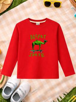 The Natkhat Tales - Red Unisex Kids Printed Organic Cotton T-Shirt