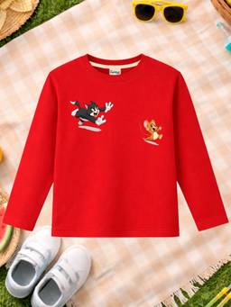 The Natkhat Tales - Red Unisex Kids Printed Organic Cotton T-Shirt
