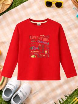 The Natkhat Tales - Red Unisex Kids Printed Organic Cotton T-Shirt
