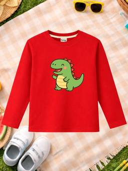 The Natkhat Tales - Red Unisex Kids Printed Organic Cotton T-Shirt