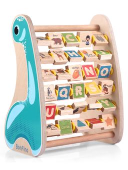 Bonfino - Premium Wooden Montessori Alphabet & Abacus Toy (3-12 Years)