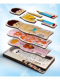 Bonfino - Premium Human Body 3D Wooden Puzzle (3 Years)