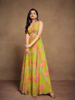 Odette - Multi-Color Georgette Printed Gown For Women
