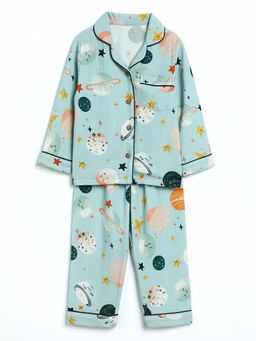 Cocoon Care - Blue Muslin Shirt with Pyjama