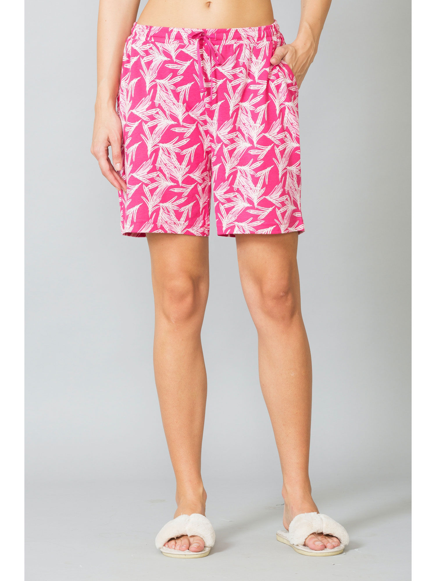 Athleisure Printed Lounge Shorts Pink 