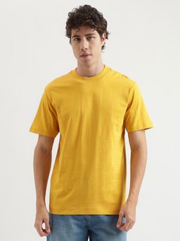 United Colors of Benetton - Yellow Relaxed Fit Round Neck Solid Pattern T-Shirt