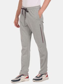 U.S. POLO ASSN. - Men Grey I673 Comfort Fit Solid Cotton Polyester Lounge Pants Grey