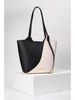 Van Heusen - Women Black Colorblock Casual Tote Bag & Pouch