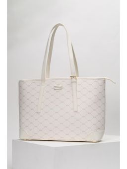 Van Heusen - Women White Graphic Printed Casual Tote Bag