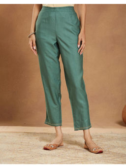 Fabindia - Green Viscose Silk Ethnic Pant