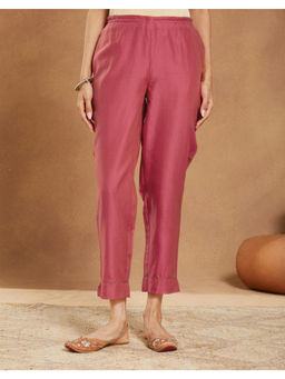 Fabindia - Pink Cotton Silk Ethnic Pant