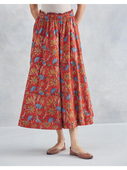 Fabindia - Red Cotton Midi Skirt
