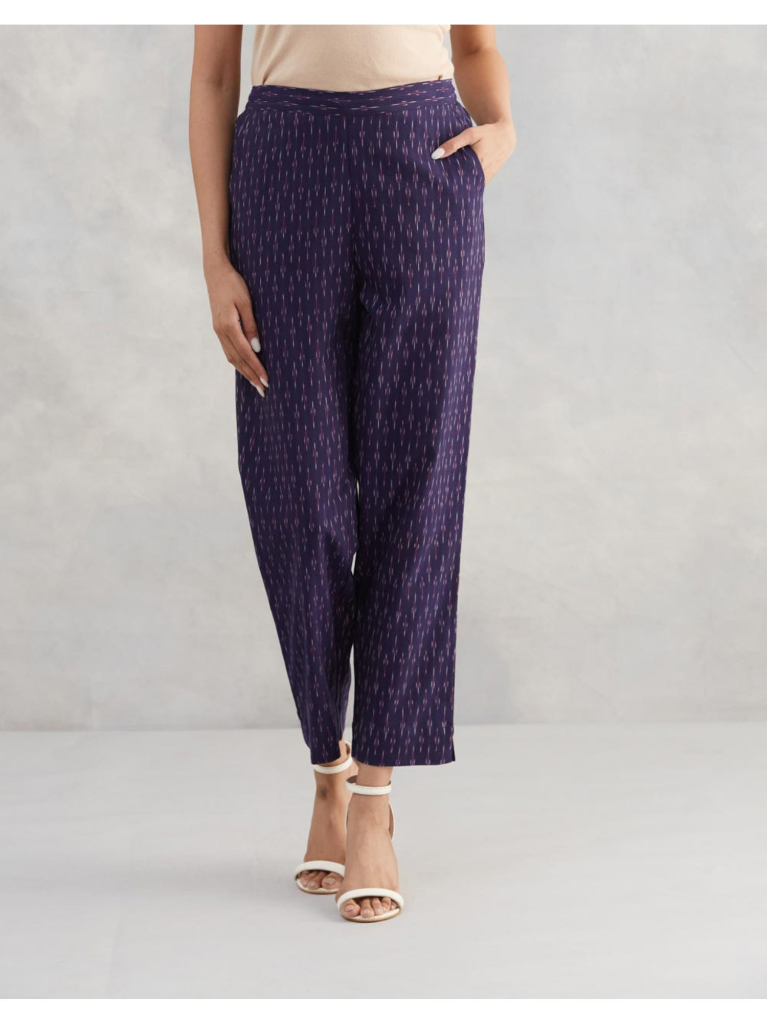 fabindia Purple Cotton Casual Pant-picture-10