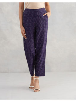 Fabindia - Purple Cotton Casual Pant
