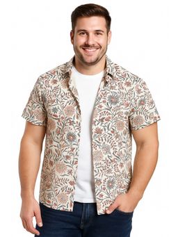 BULLMER - Men Multi-Color Cotton Floral Shirt