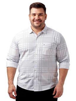 BULLMER - Men White Cotton Checks Shirt