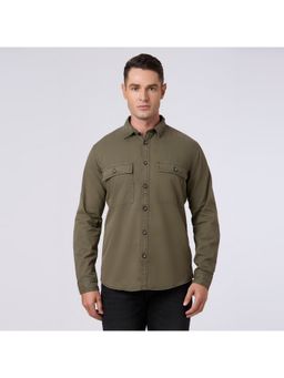 Pepe Jeans - Men Olive Pure Cotton Solid Shirt