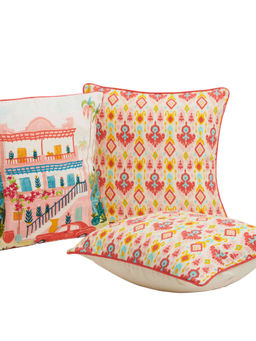 Chumbak - Countryside Ikkat Cushion Set of 3 -16