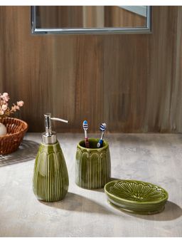 Fabindia - Green Vyom Ceramic Bath Set