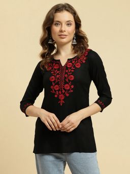 QAZMI - Pashmina Work Kashmiri Straight Kurti