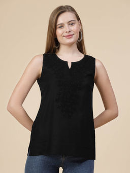 QAZMI - Kashmiri Embroidered Sleeveless Kurti