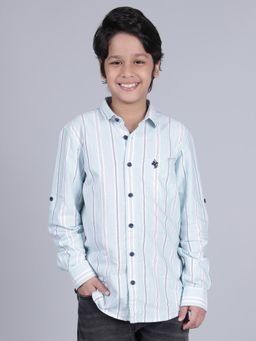 Cantabil - Boys Blue Cotton Stripes Shirt