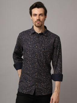 Cantabil - Men Navy Blue Shirt