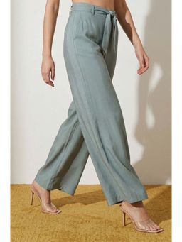 Elleven - Grey Solid/Plain Relaxed Palazzo