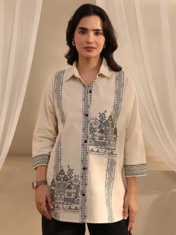 Libas - Off White Embroidered Regular Shirt