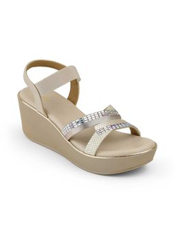PEPPER - Beige Round Toe Wedge Heels
