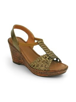PEPPER - Bronze Round Toe Wedge Heels