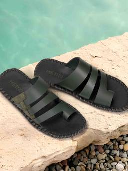 Metro - Green Round Toe Sandals