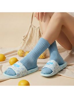 TRASE - Blue Round Toe Sliders