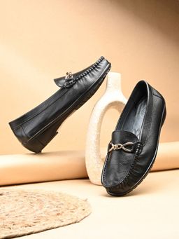 EGOSS - Black Round Toe Loafers