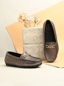 EGOSS - Grey Round Toe Loafers