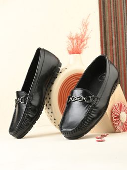 EGOSS - Black Round Toe Loafers