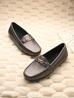 EGOSS - Grey Round Toe Loafers