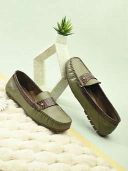 EGOSS - Olive Round Toe Loafers
