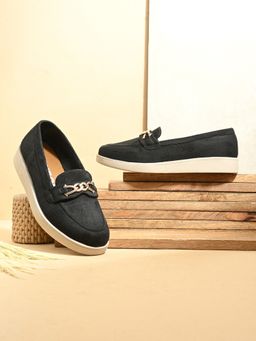 EGOSS - Black Round Toe Loafers