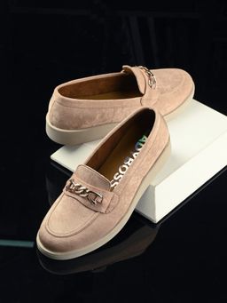 EGOSS - Tan Round Toe Loafers