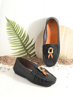 EGOSS - Black Round Toe Loafers