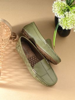 EGOSS - Olive Round Toe Loafers