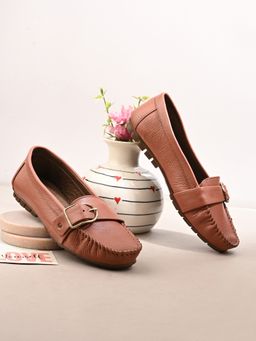 EGOSS - Peach Round Toe Loafers