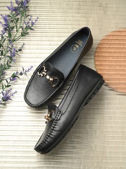 EGOSS - Black Round Toe Loafers