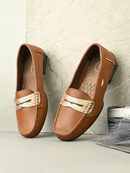 EGOSS - Tan Round Toe Loafers